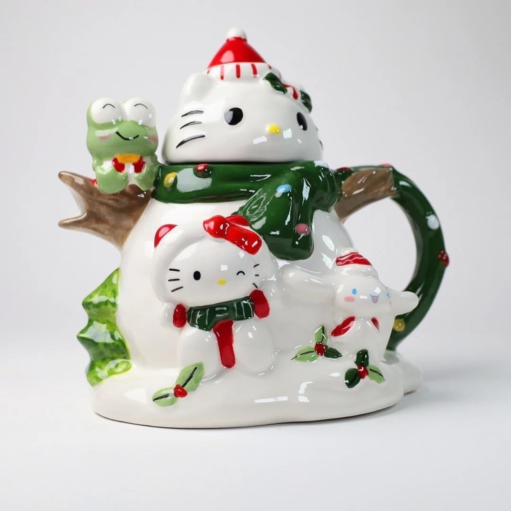 Blue Sky X Hello Kitty & Friends Christmas SNOWMAN FUN Teapot NEW IN BOX